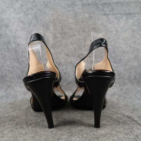 Calvin Klein Shoes Womens 7.5 Strappy Pump Heel Slingback Elastic Open Toe Black - Picture 5 of 13